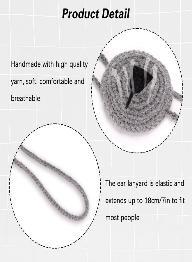 FunisFun Crochet Nose Warmer for Winter Cute Animal Shape Nose Cover for Men Women Cold Weather Outdoor Activities Prank Gag Gift (Gray) - Image 3